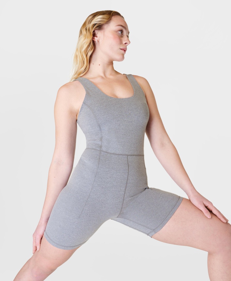 SWEATY BETTY Dresses & Jumpsuits | Super Soft Bodysuit Marl Sb9079Bs Medium-Grey-Marl