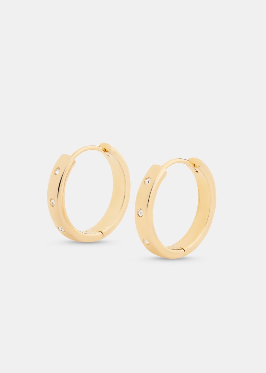 WHISTLES Shop Earrings | Diamante Hoop Earring 37576 Gold