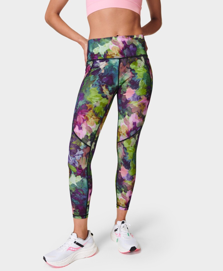 SWEATY BETTY Leggings | Power 7/8 Workout Leggings Sb5400A 78 Green-Luxe-Floral-Pr