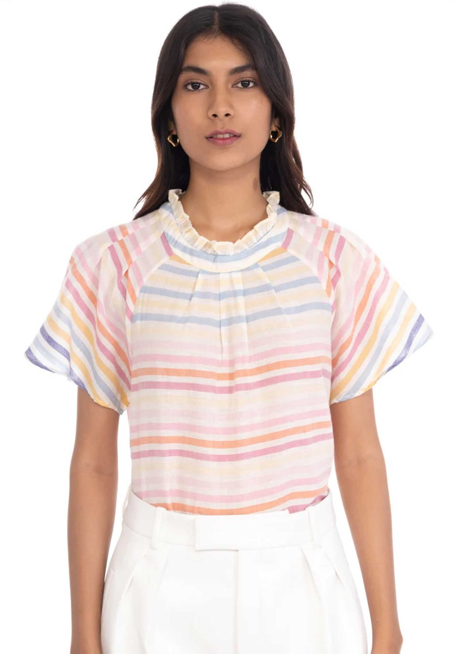 BANJANAN Tops & Shirts | Top Joyful Candy-Stripe