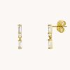 MYA BAY All Jewelry | Earring Twice Baguette Bo-208G Gold