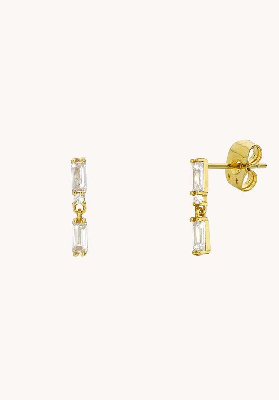 MYA BAY All Jewelry | Earring Twice Baguette Bo-208G Gold