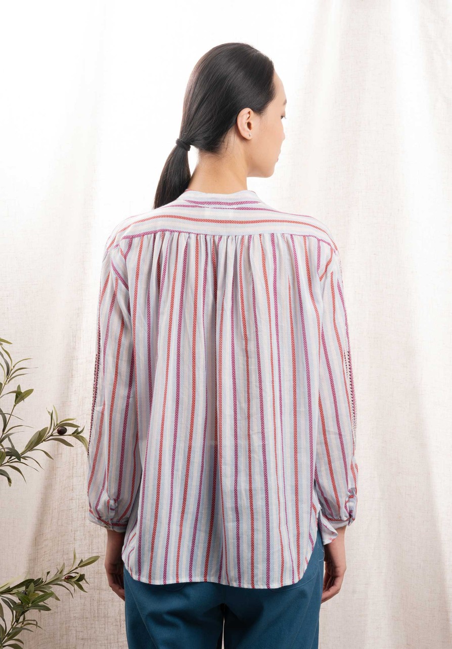 RUE MADAME Tops & Shirts | Blouse 19789 Brode Light-Blue