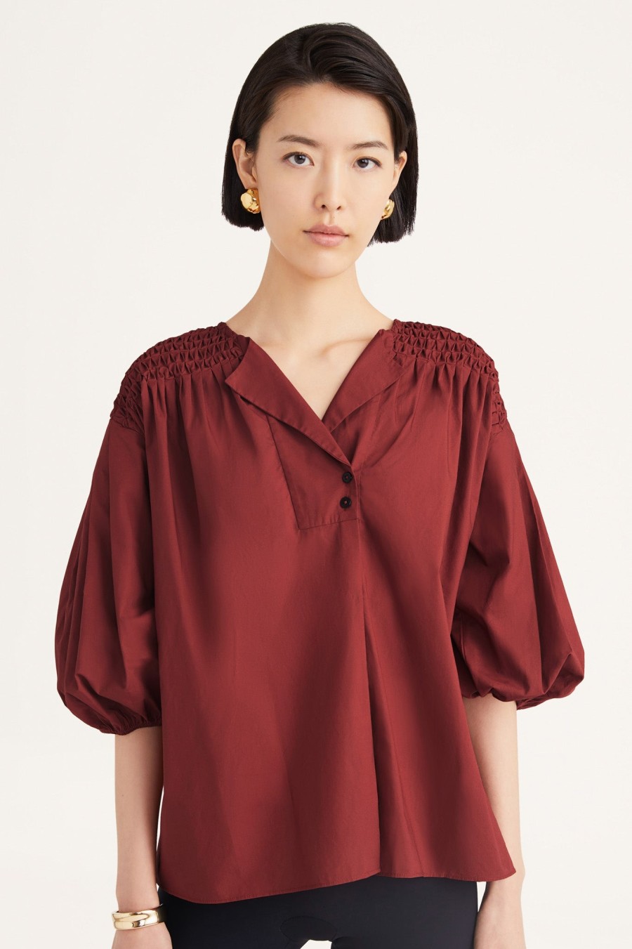 MERLETTE Tops & Shirts | Blouse 152E59Po Dalen Terracotta