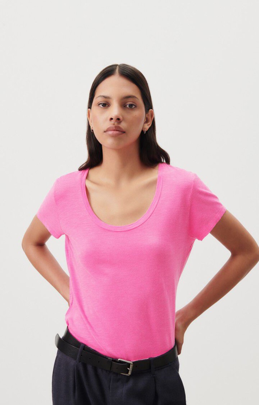 AMERICAN VINTAGE Tops & Shirts | Tshirt Jac48V Rose-Fluo