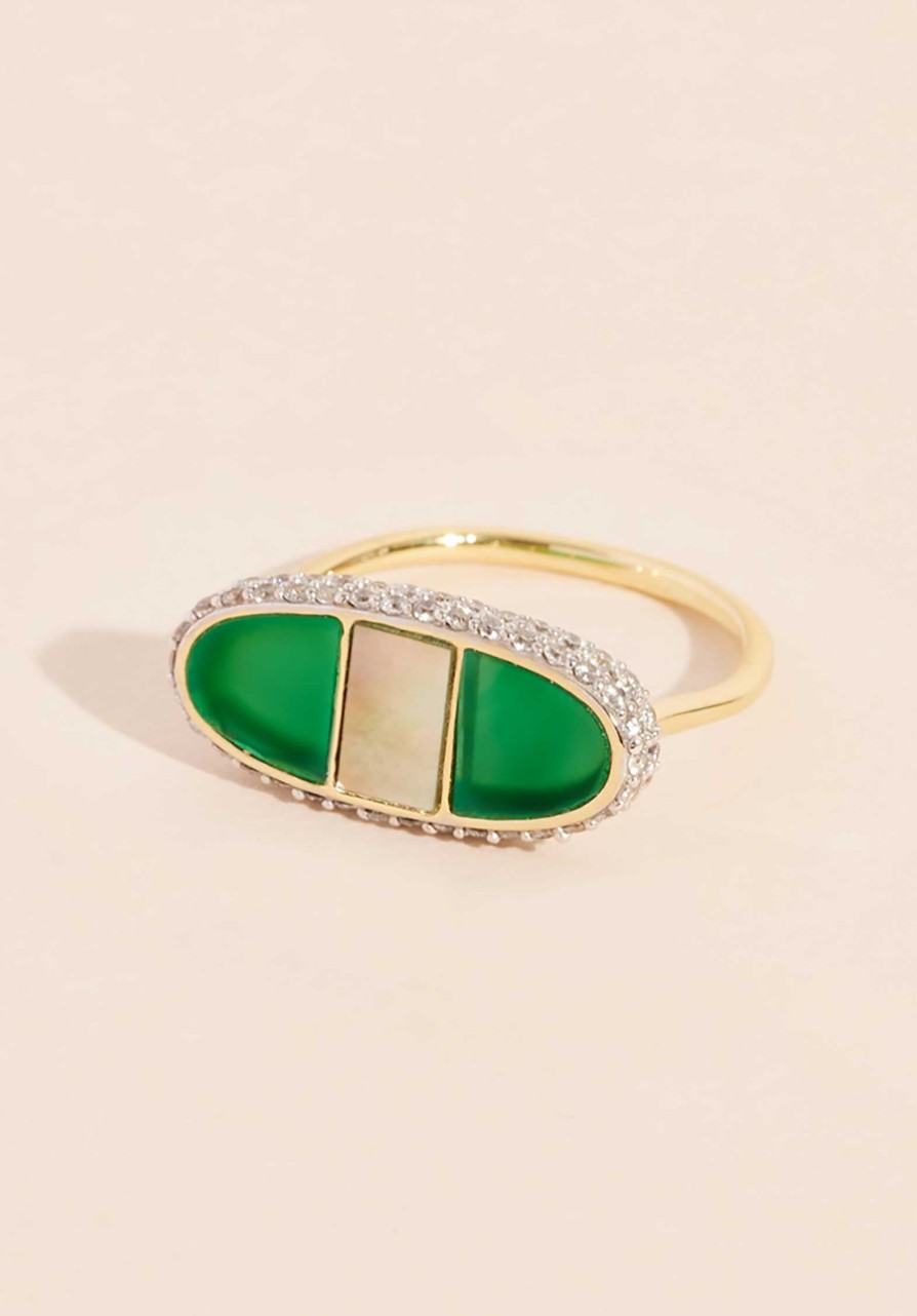 BE MAAD All Jewelry | Ring Izy 1 Ring Green-Pearl