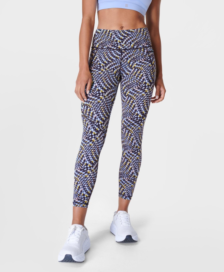 SWEATY BETTY Leggings | Power Workout Leggings Sb5400A Blue-Fluid-Check-Pri