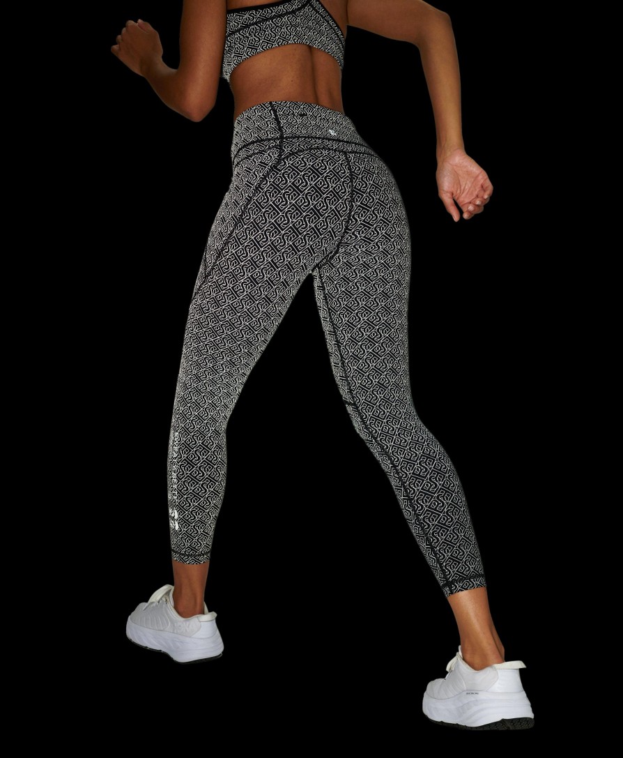 SWEATY BETTY Leggings | Power 7/8 Workout Leggings Sb5400Ar78 Black-Chain-Reflecti