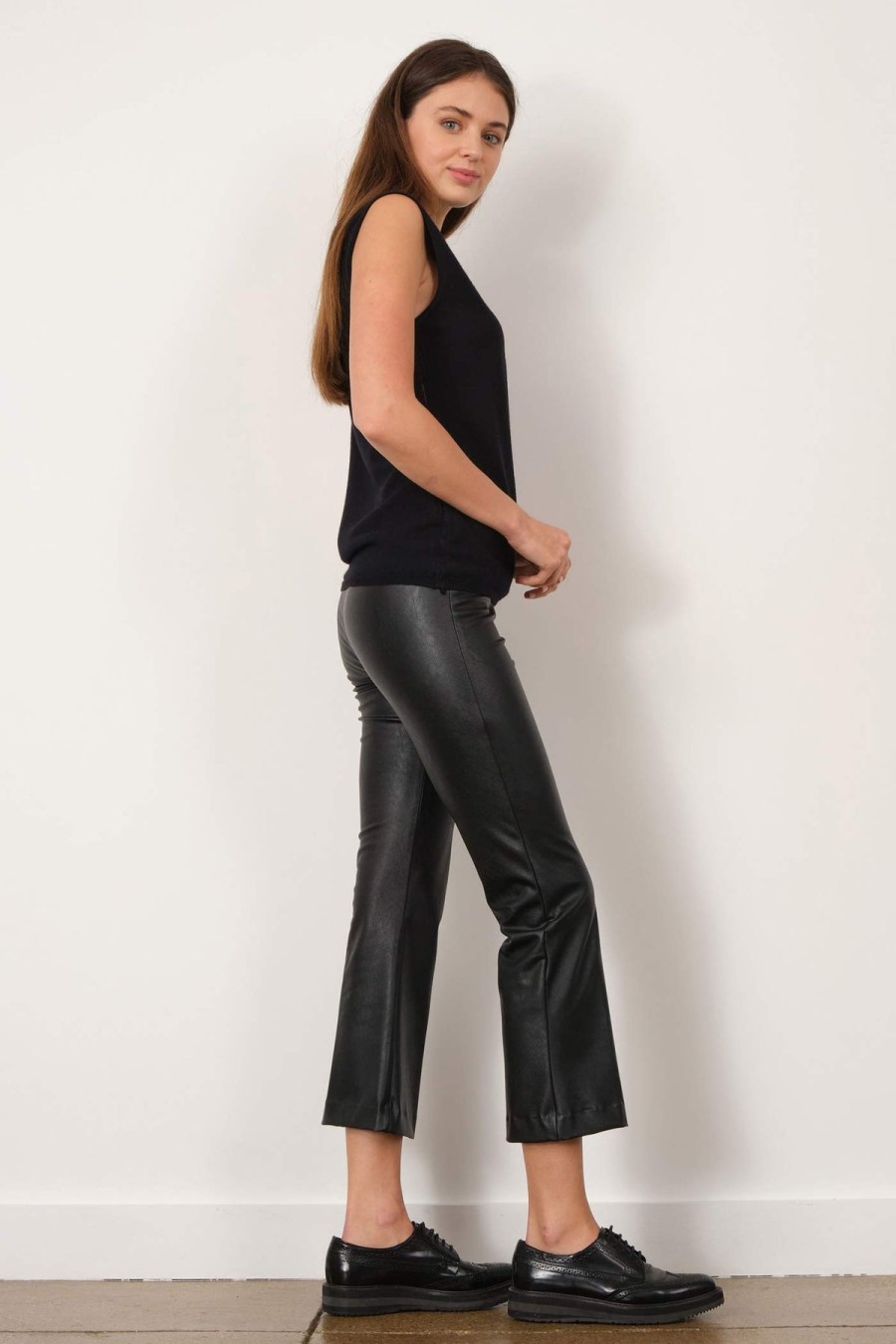 AVENUE MONTAIGNE Pants & Shorts | Pants Leo Ple Leo Pleather Black