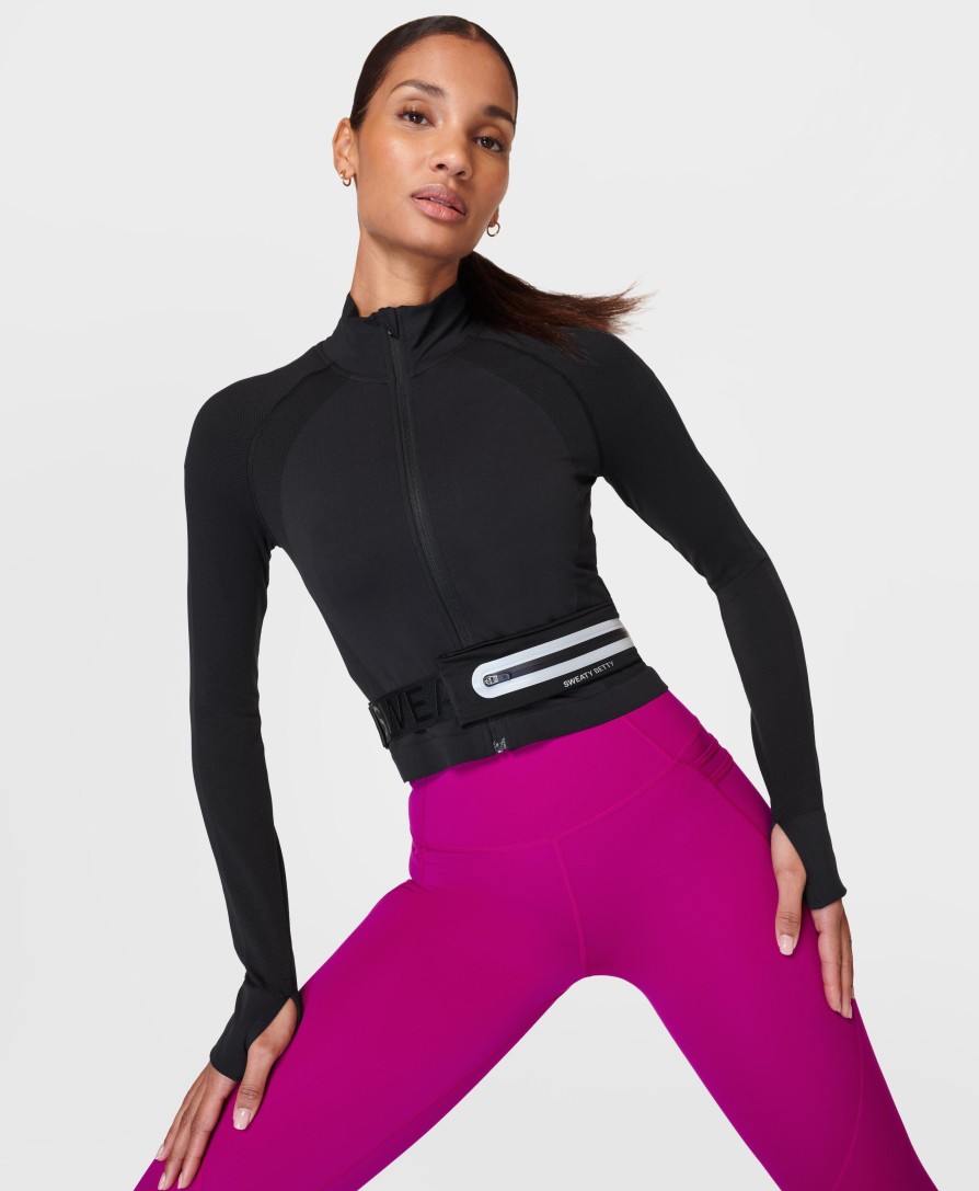 SWEATY BETTY Sweaters & Cardigans | Athlete Crop Seamless Workout Sb9288 Black