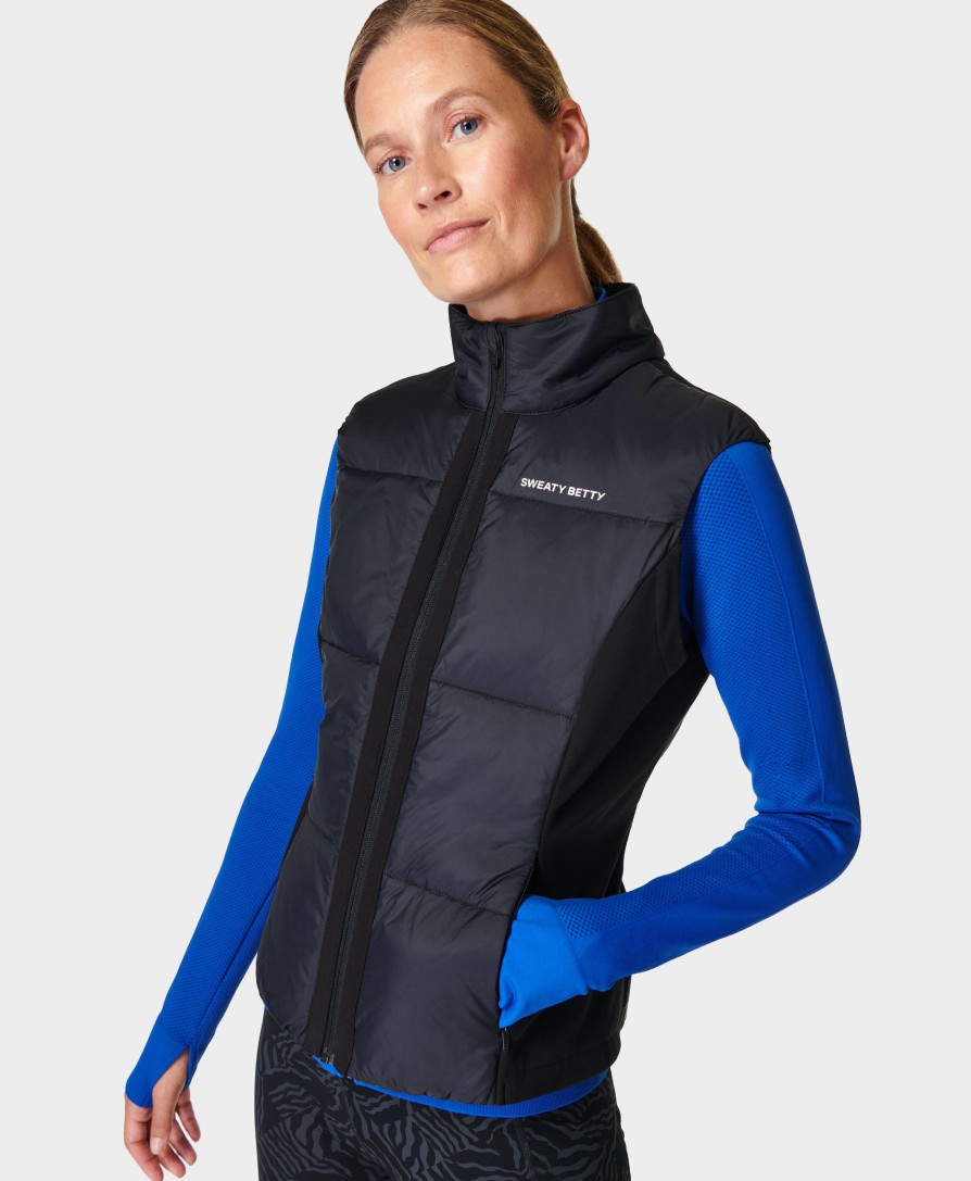 SWEATY BETTY Coats | Accelerate Elite Gilet Sb8812 Black