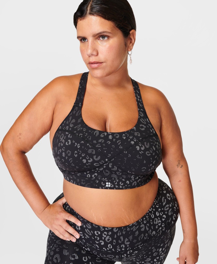 SWEATY BETTY Underwear | Power Medium Support Sports Br Sb8993D Black-Reflective-Leo