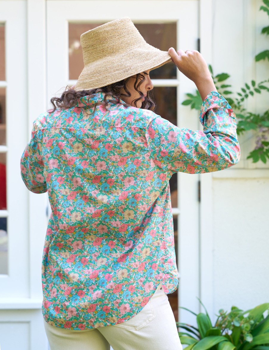 FRANK AND EILEEN Tops & Shirts | Shirt Eileen Eileen Casual Co Pink-Green-Blue-Flor