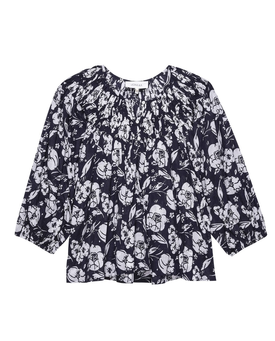 THE GREAT Tops & Shirts | Blouse The Swift Top Navy-Whisper-Floral