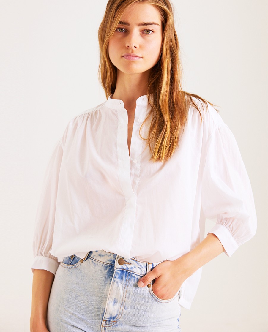 SACRECOEUR Tops & Shirts | Blouse Carla Optiqu Carla Optique Blanc