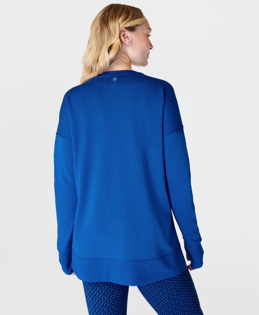 SWEATY BETTY Sweaters & Cardigans | After Class Longline Sweatshir Sb8985 Lightning-Blue