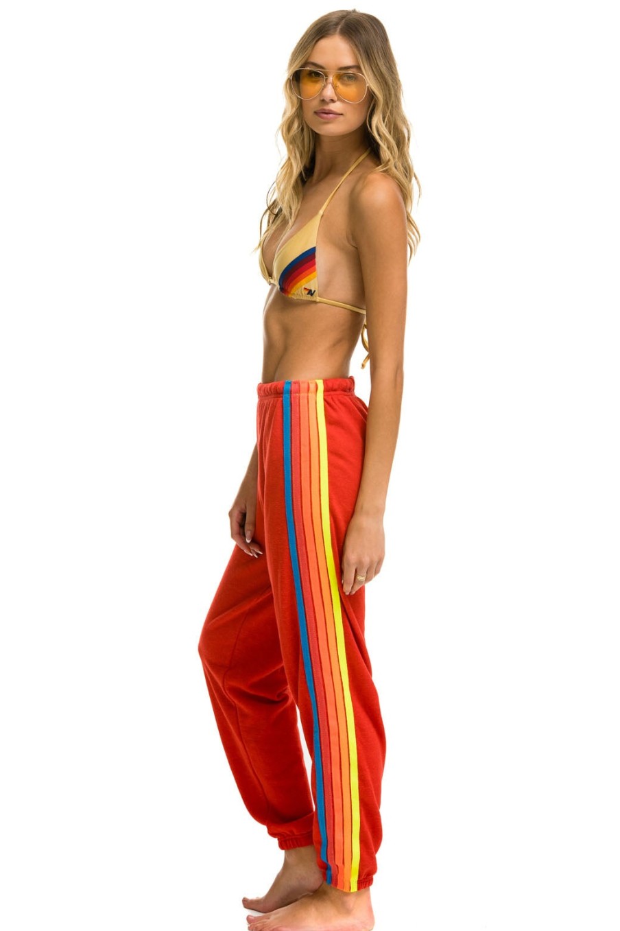 AVIATOR NATION Pants & Shorts | Pants 5 Stripe Sweat Wsprs5 Red-Neon-Rainbow