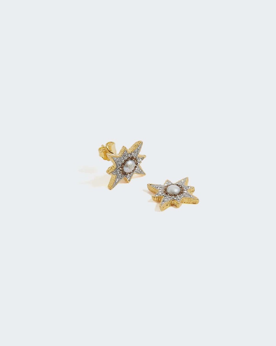 SORU All Jewelry | Earring Supernova Gold-White