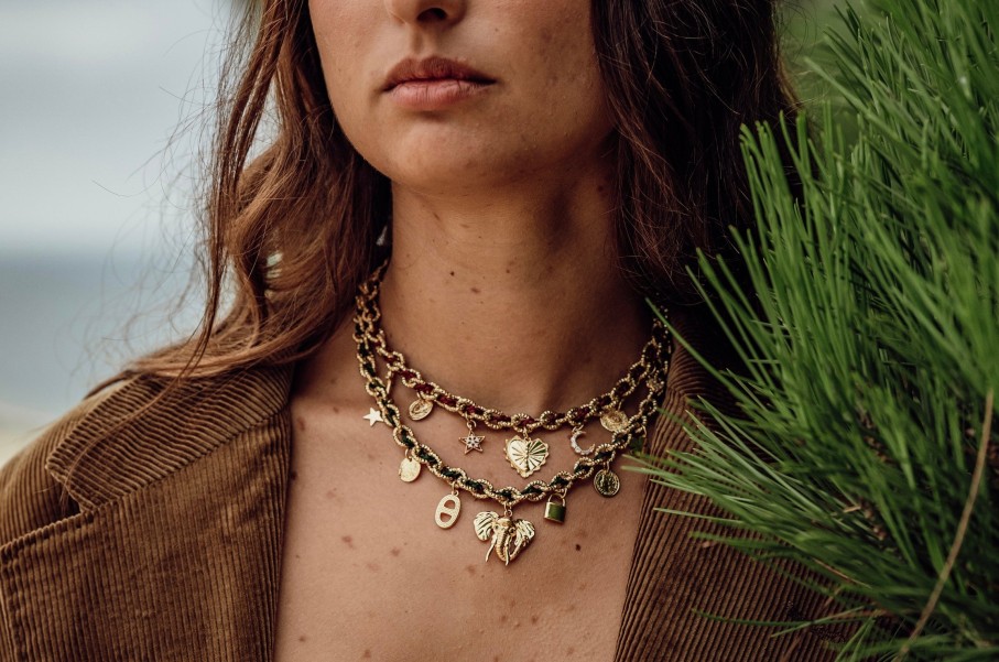 MONSENS All Jewelry | Necklace Collier Byzan Collier Byzance Kaki-Fonce