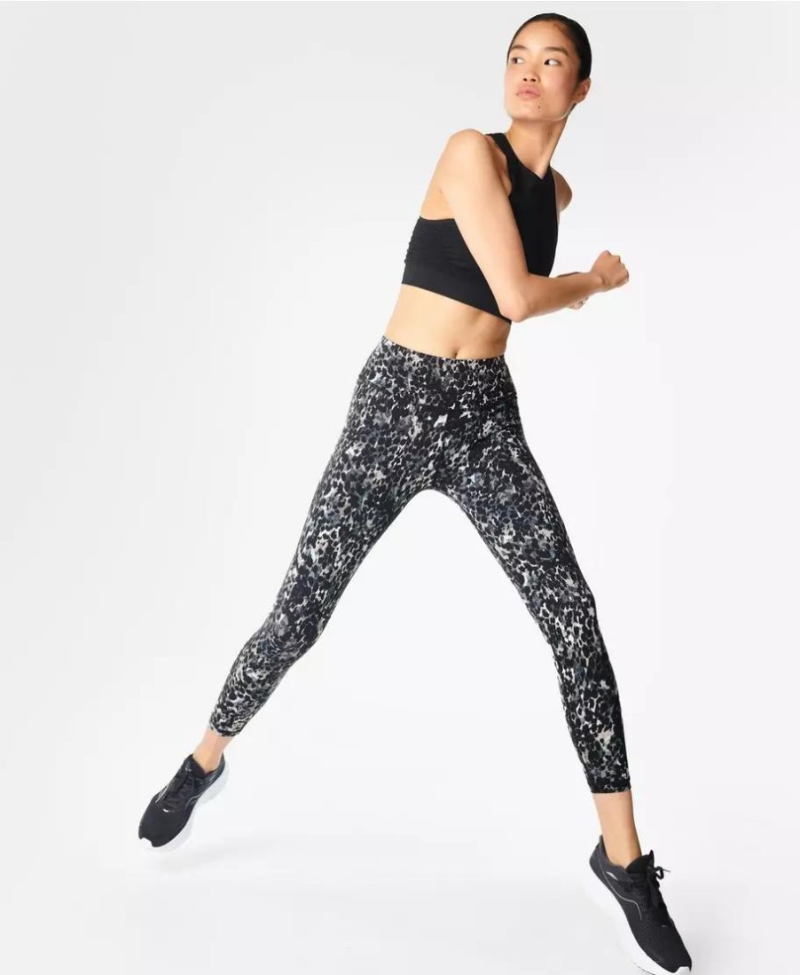 SWEATY BETTY Pants & Shorts | Power 7/8 Workout Leggings Sb5400A 78 Grey-Dapple-Print