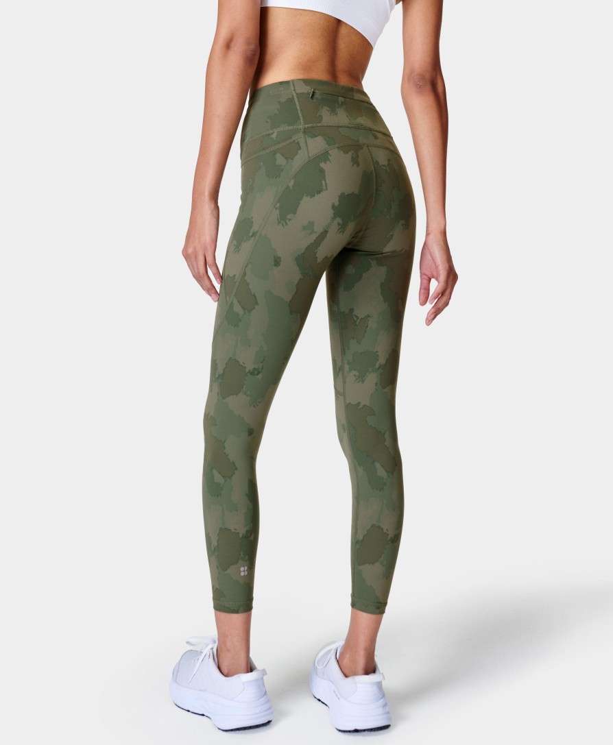 SWEATY BETTY Leggings | Power 7/8 Workout Leggings Sb5400A 78 Green-Painted-Camo-P