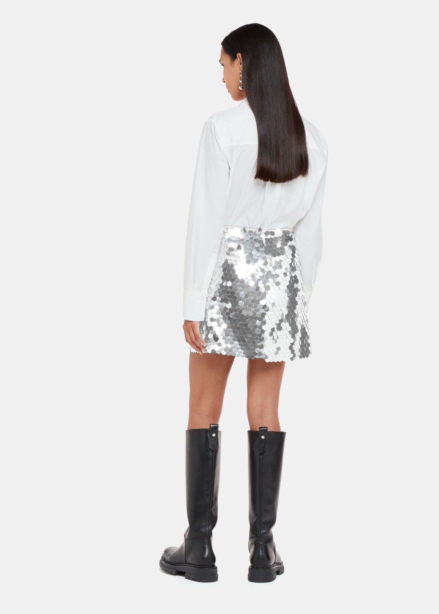 WHISTLES Skirts | Sequin Disc Mini Skirt 37549 Silver