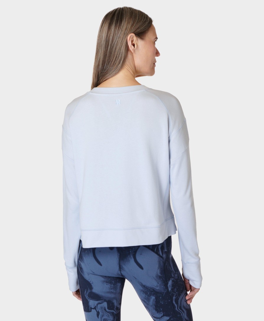 SWEATY BETTY Sweaters & Cardigans | After Class Crop Sweatshirt Sb5622C Salt-Blue