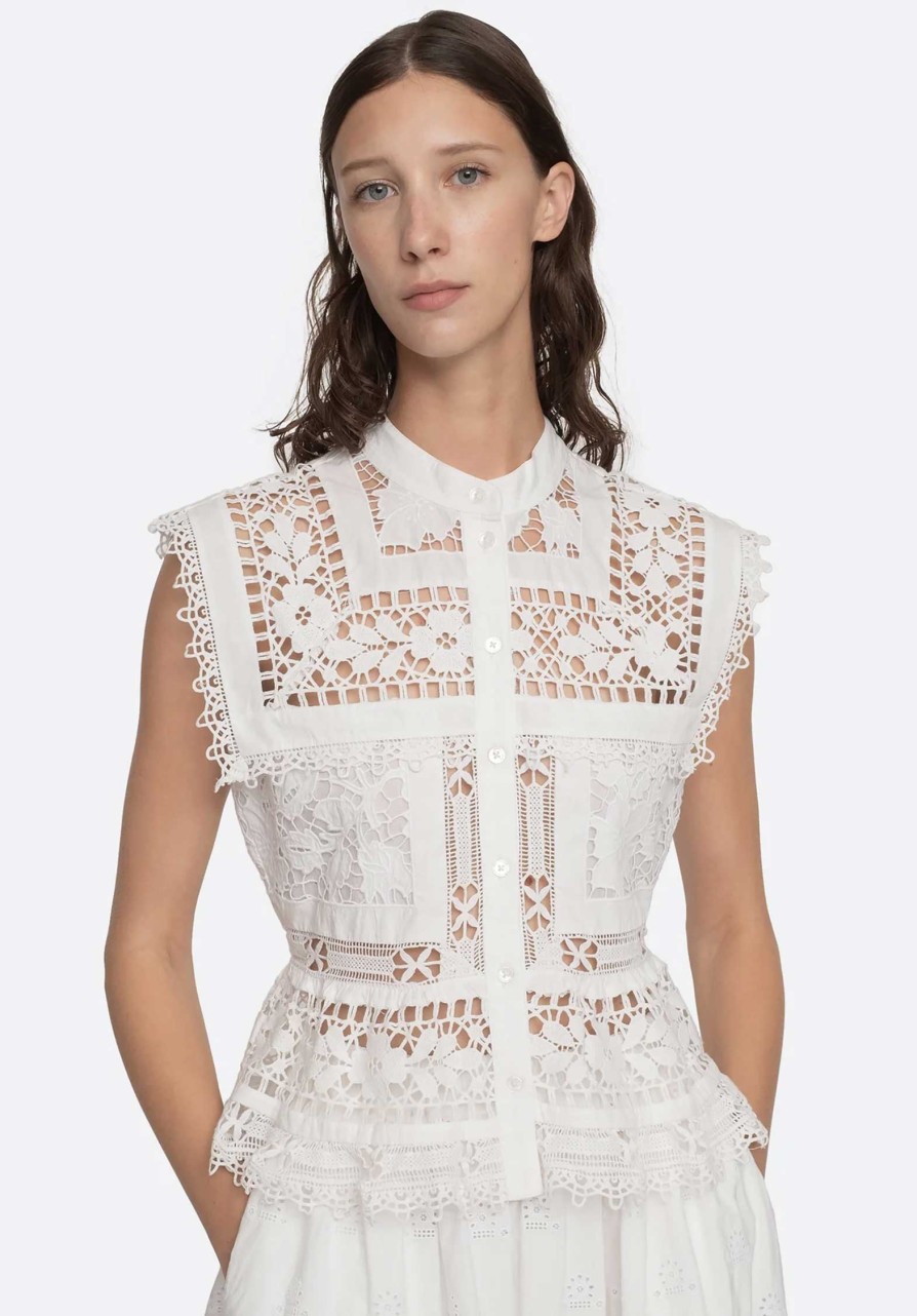 SEA NY Tops & Shirts | Blouse Joah Embroidery Ss24-028 White