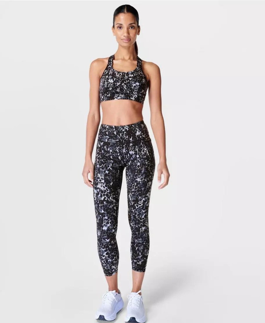 SWEATY BETTY Underwear | Power Medium Impact Sports Bra Sb8993A Grey-Dapple-Print