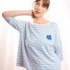 CLEMENCE Tops & Shirts | Tshirt 65320 White-Blue