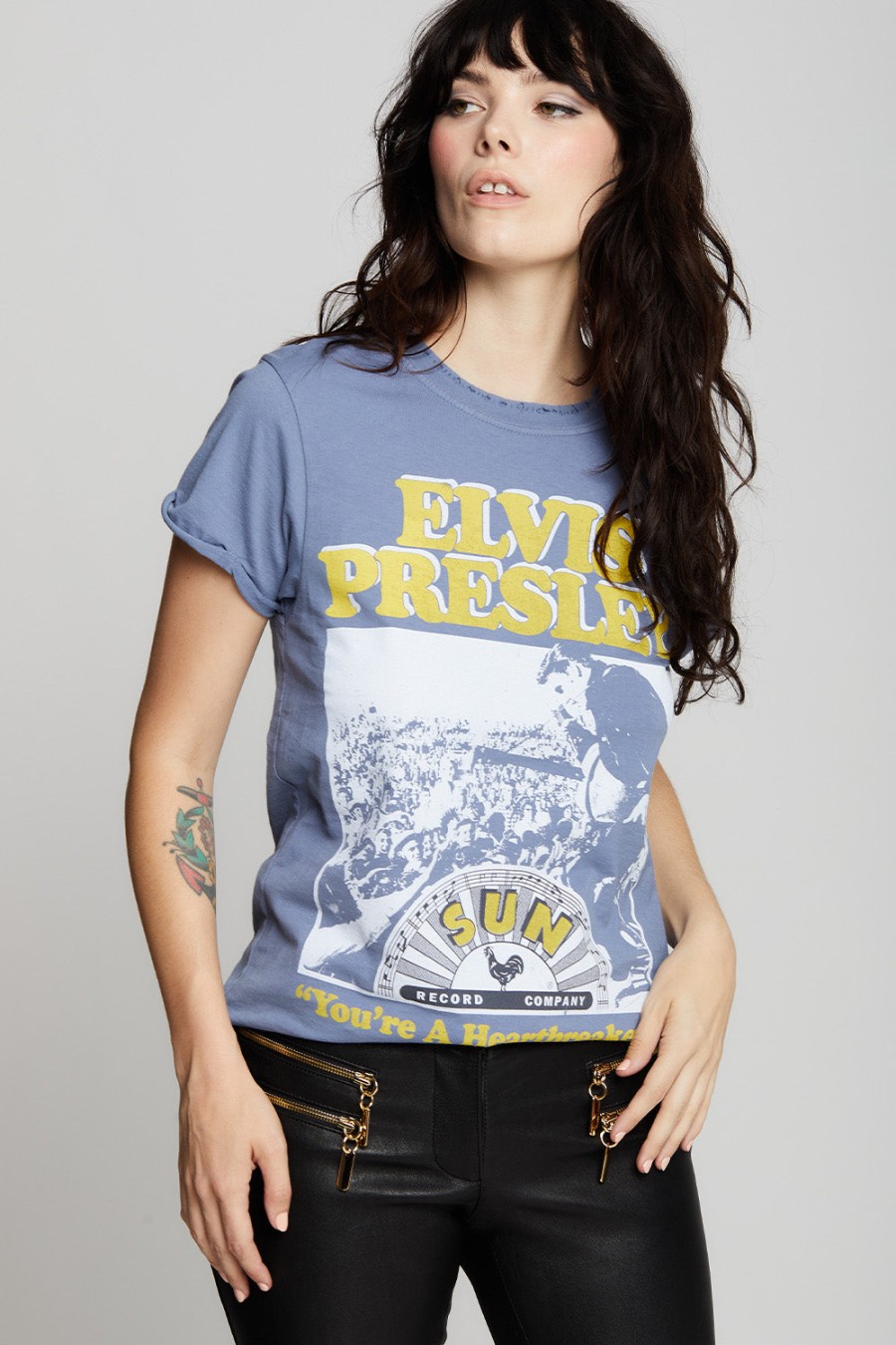 RECYCLED KARMA Tops & Shirts | Elvis You'Re A Heartbreaker 302255 Vintage-Blue