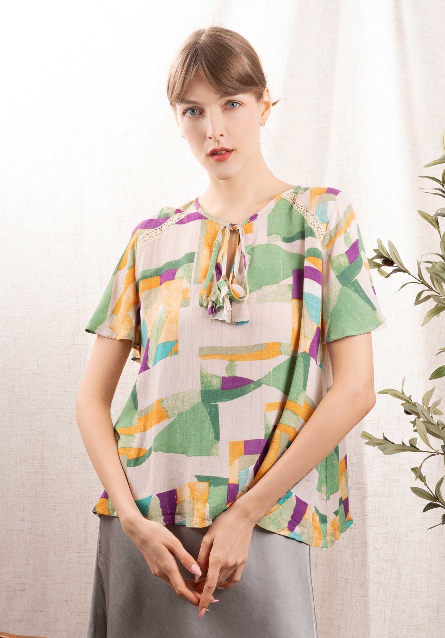 CLEMENCE Tops & Shirts | Shirt J91839 Beige-Green