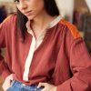 SACRECOEUR Tops & Shirts | Blouse Lonnie Mixta Lonnie Mixtabac Marron