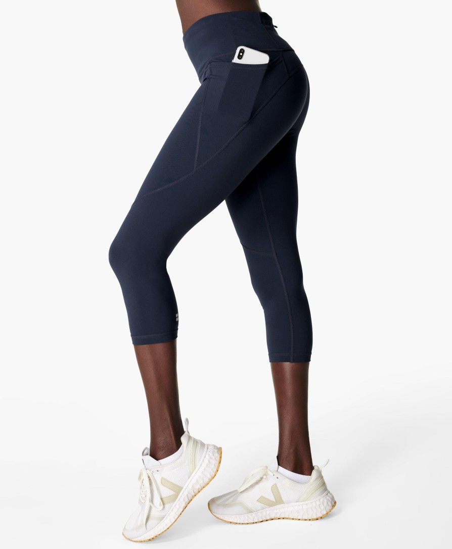 SWEATY BETTY Pants & Shorts | Power Cropped Workout Leggings Sb4564P Navy-Blue