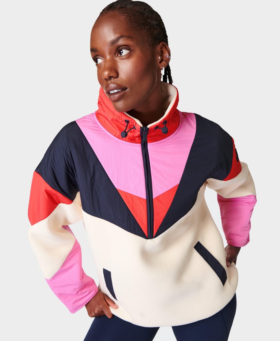 SWEATY BETTY Sweaters & Cardigans | Retrogade Colour Block Half Zi Sb9538 Studio-White-Colour