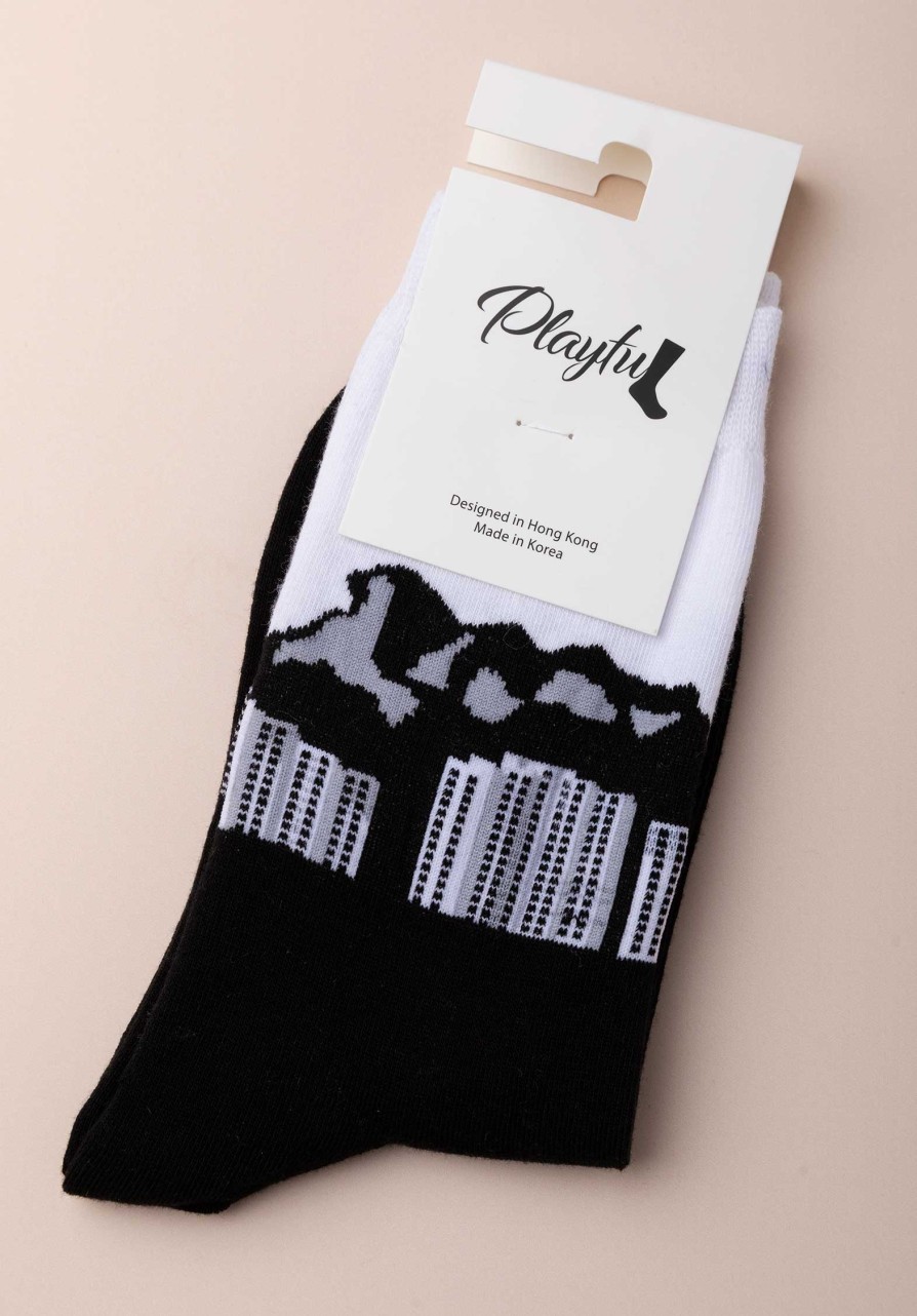 PLAYFUL SOCKS All Shoes & Socks | Socks Lion Rock Black-White