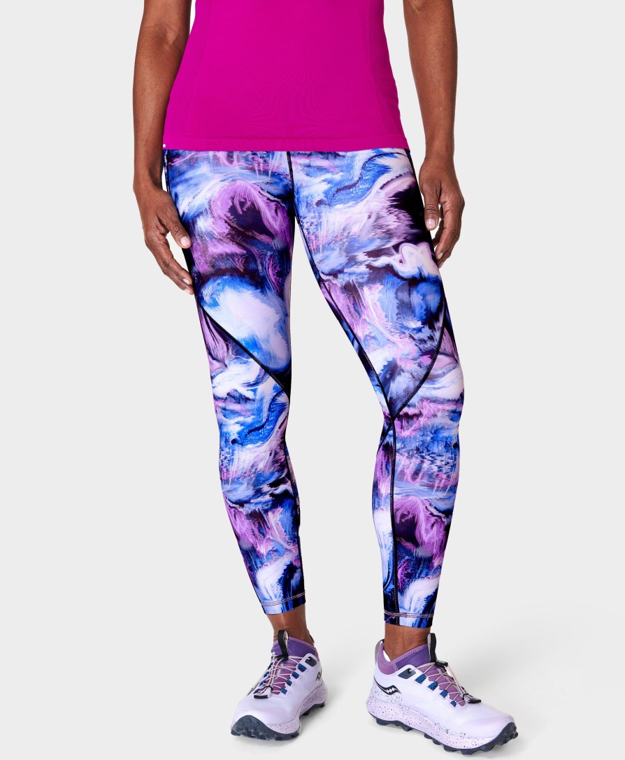 SWEATY BETTY Leggings | Power Pro Workout 7/8 Leggings Sb9051A78 Blue-Virtual-Landsca