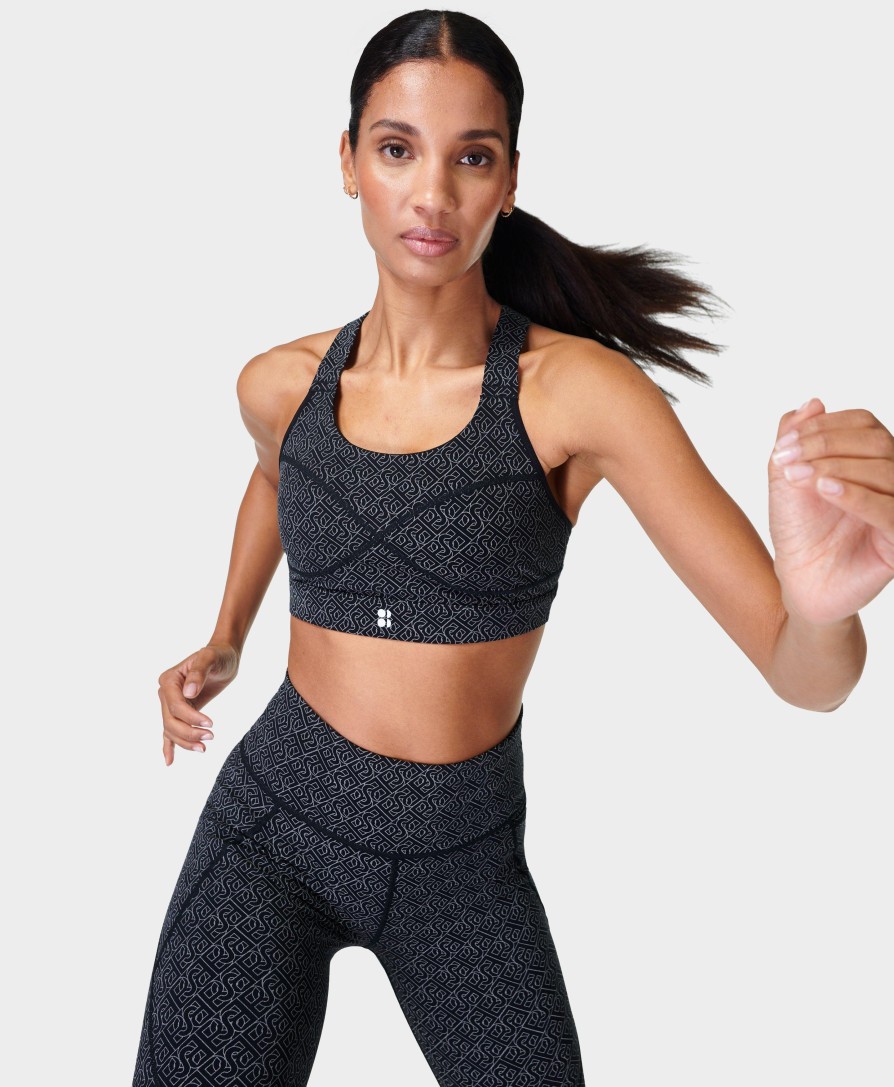 SWEATY BETTY Underwear | Power Medium Support Sports Br Sb8993D Black-Chain-Reflecti