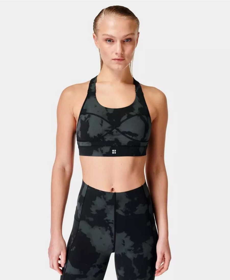 SWEATY BETTY Underwear | Power Medium Impact Sports Bra Sb8993A Black-Fade-Print