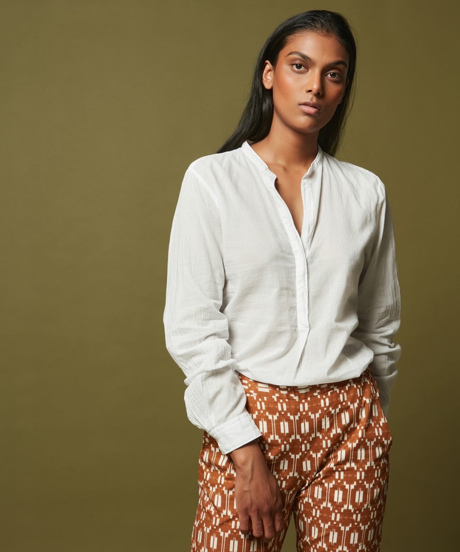 HARTFORD Tops & Shirts | Shirt Carta Cotton 30-White