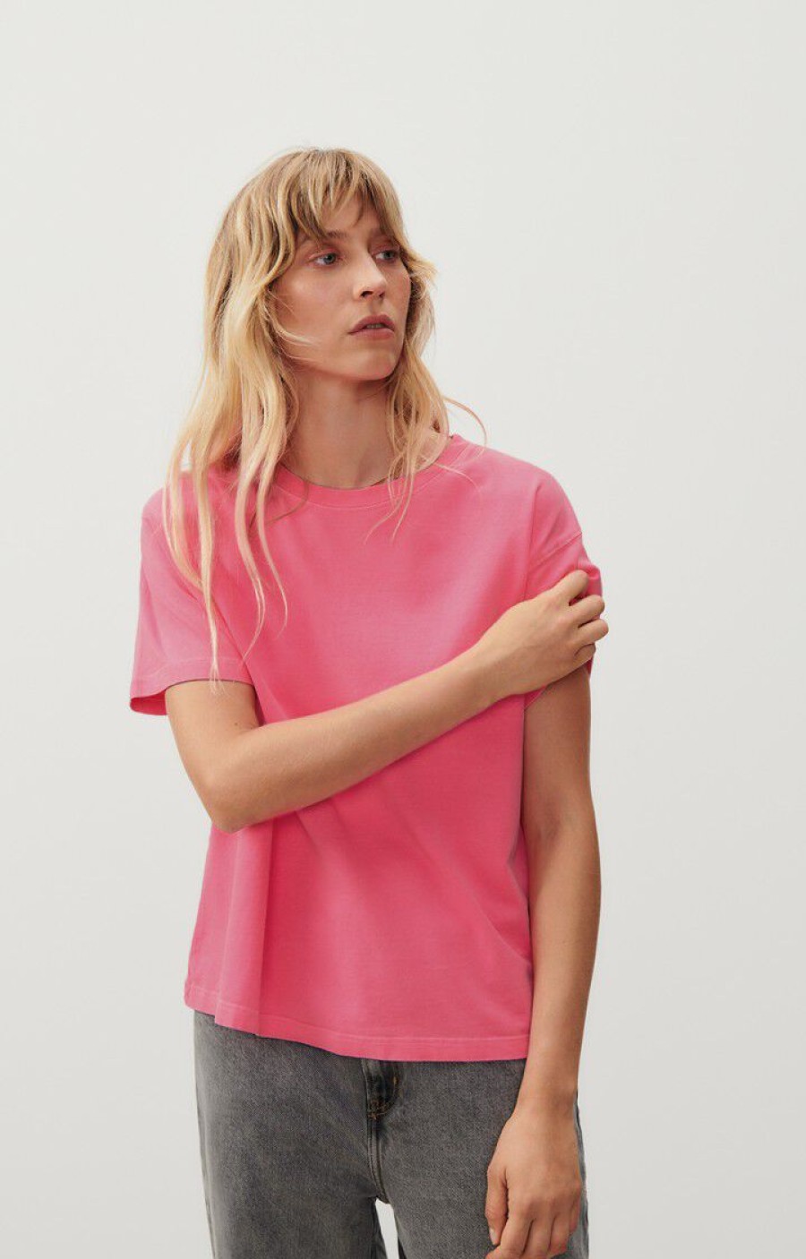 AMERICAN VINTAGE Tops & Shirts | Tshirt Fiz02A Rose-Fluo