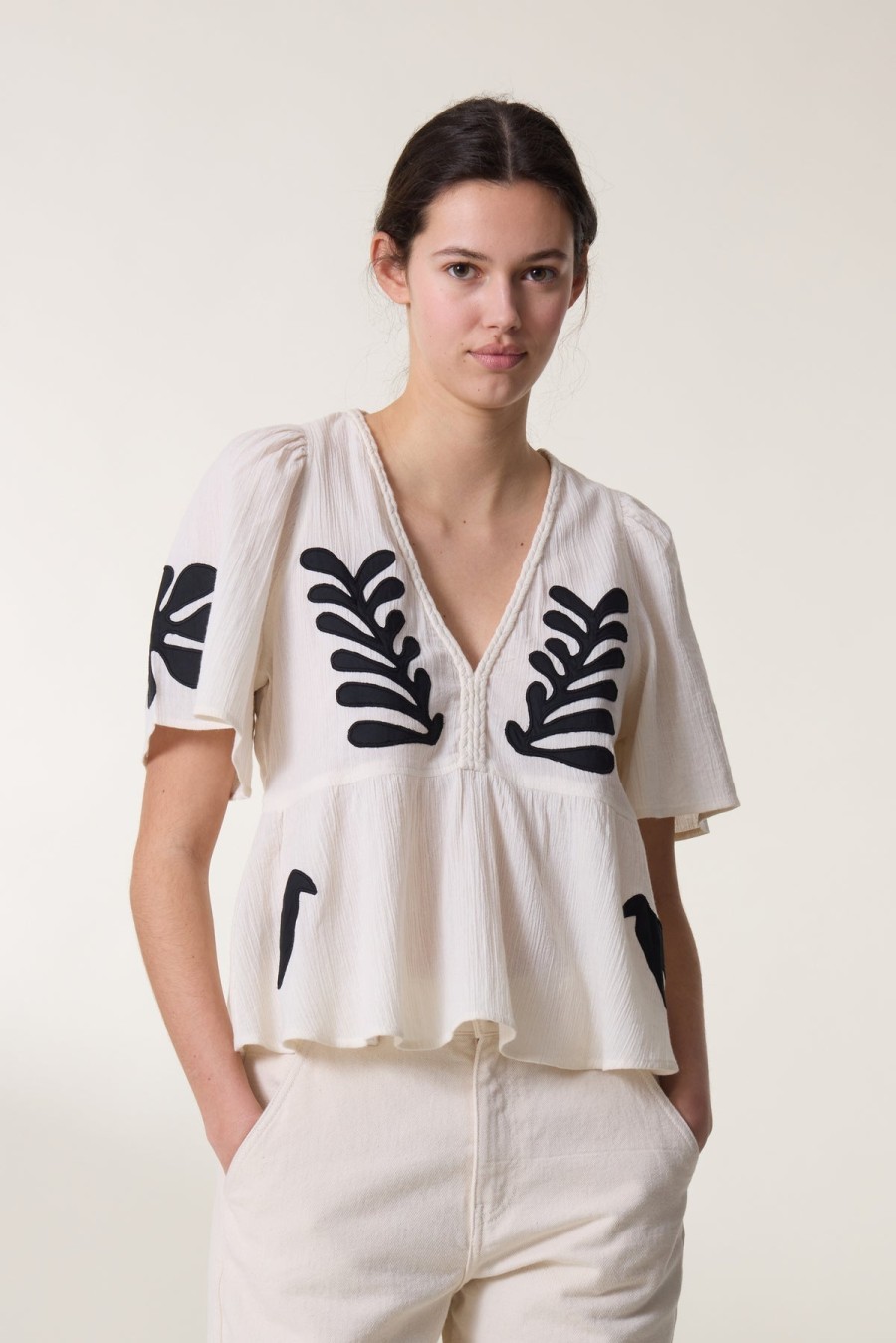 LEON & HARPER Tops & Shirts | Blouse Chloe Tcc Chloe Tcc01 Bird Off-White