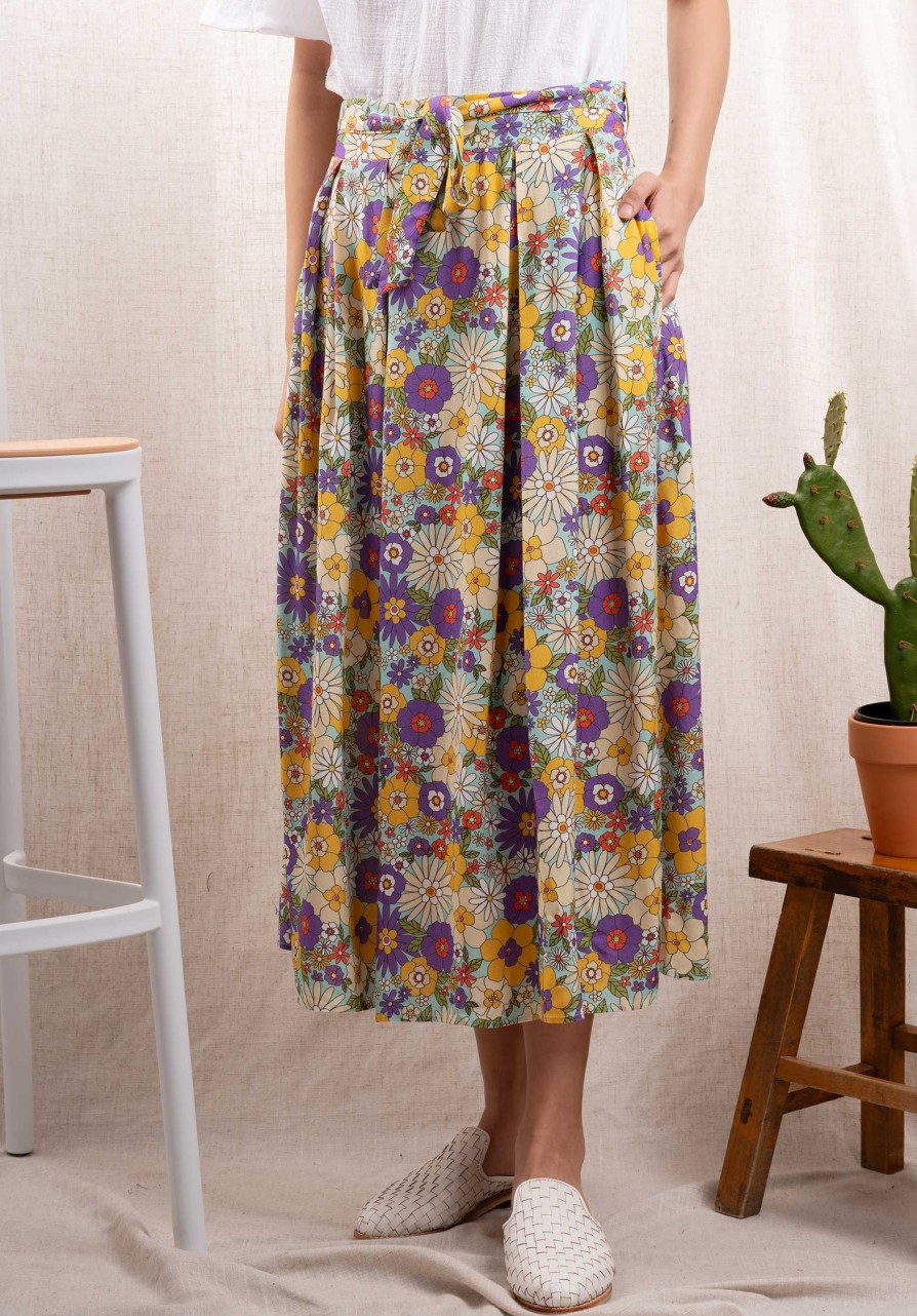 RUE MADAME Skirts | Skirt Skirt Basil Purple-Ylw-Floral