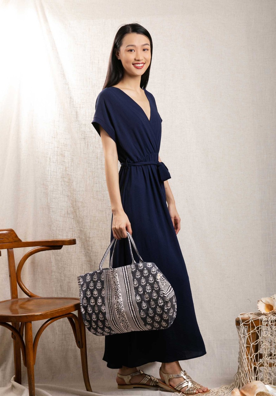 ALICIA BELL All Bags | Tote Bag Sp23A2 Bucket Bag White-Navy-Motif