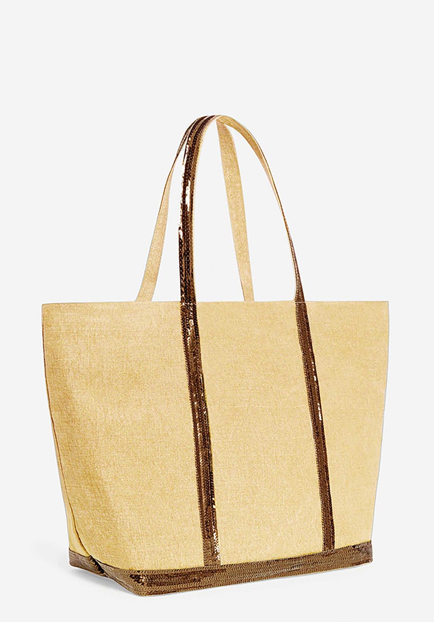 VANESSA BRUNO All Bags | Tote Bag Linen Cabas L Ve31-V40315 Beurre-Frais