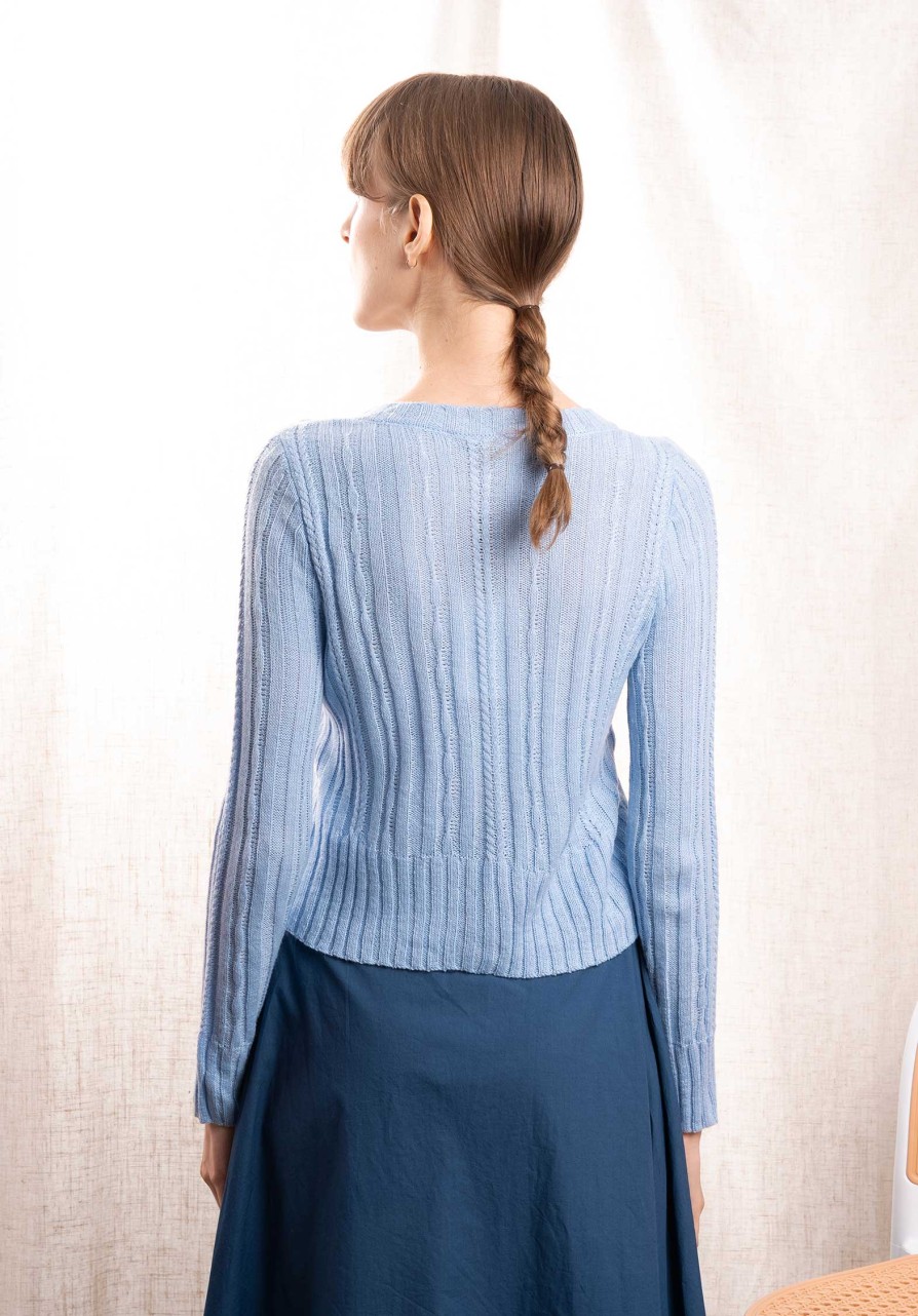 CLEMENCE Sweaters & Cardigans | Cardigan 65259 Light-Blue