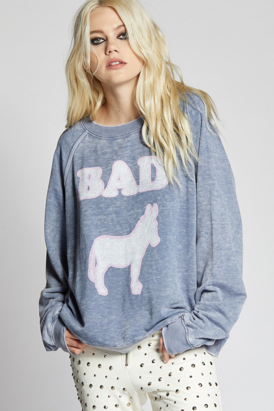 RECYCLED KARMA Sweaters & Cardigans | Bad A** Sweatshirt Sweater 301455 Vintage-Blue