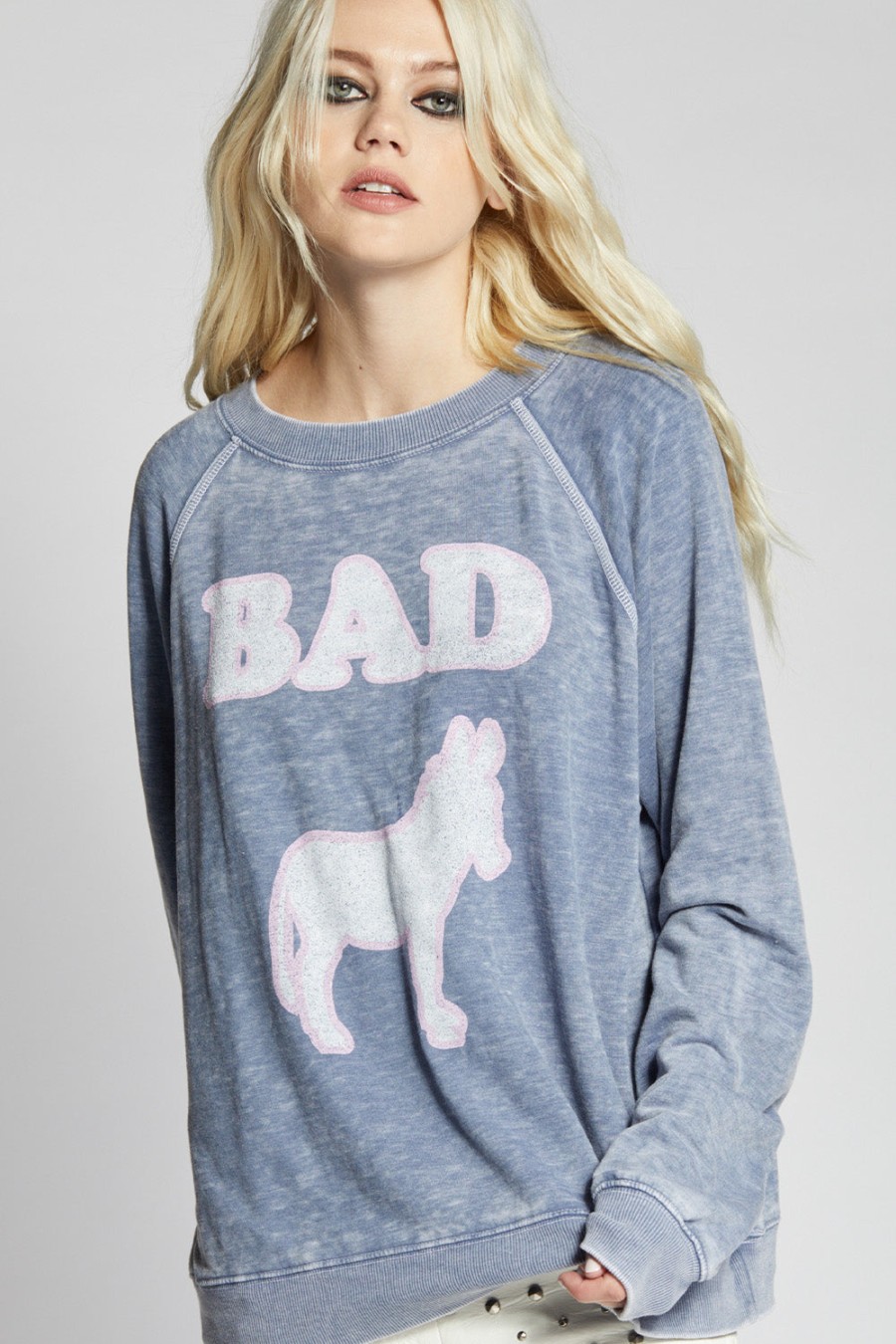 RECYCLED KARMA Sweaters & Cardigans | Bad A** Sweatshirt Sweater 301455 Vintage-Blue