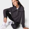 SWEATY BETTY Sweaters & Cardigans | Restful Boucle Half Zip Sweats Sb8089 Urban-Grey