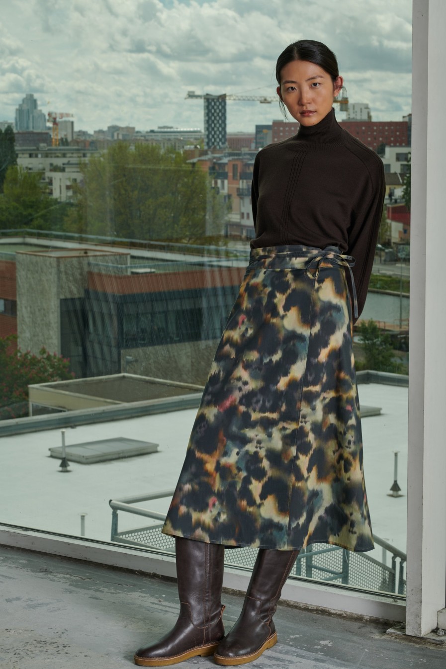 SOEUR Skirts | Skirt Reine Multico-Anthracite